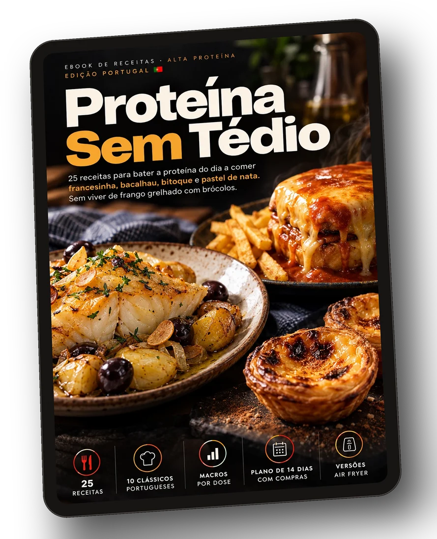 O ebook Proteína Sem Tédio aberto num tablet